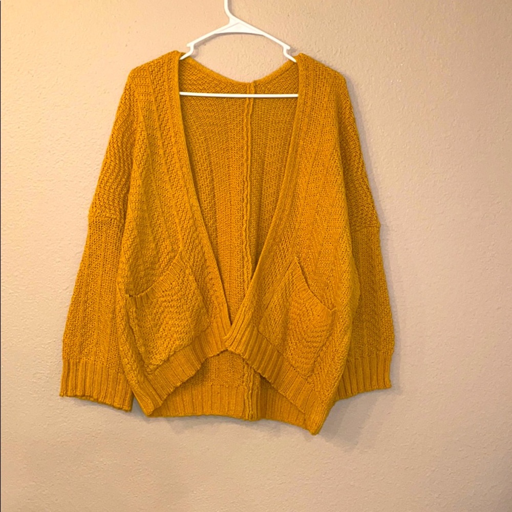 Oversized Mustard Yellow Cardigan